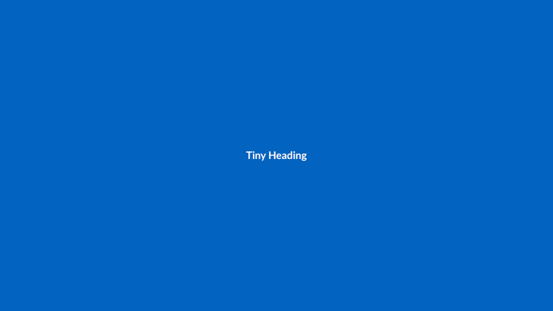 Tiny Heading