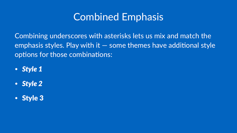 Combined Emphasis