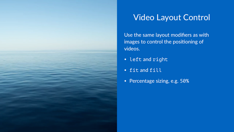 Video Layout Control